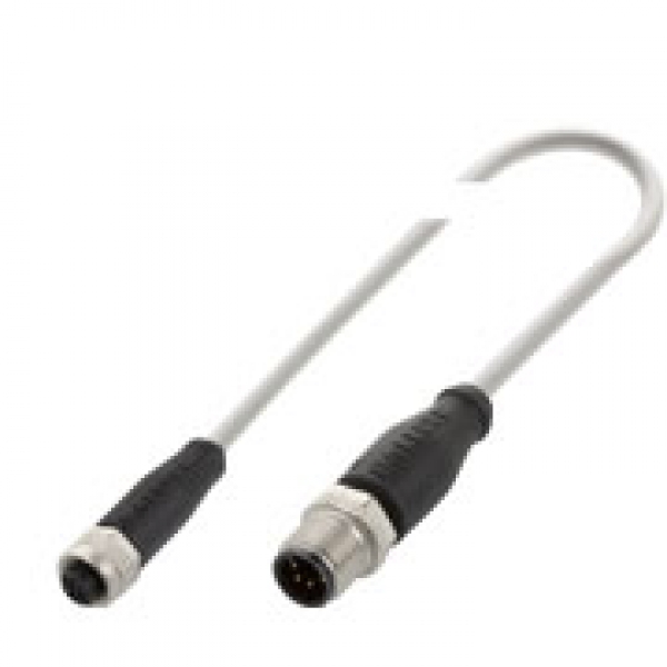 Balluff M12x1 connector with cable, 0.3 m, PVC